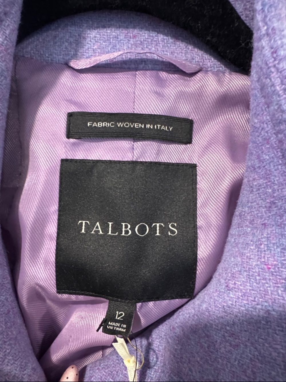 NWT Talbots Lavender Wool Blend Stand Collar Pea Coat Size 12 -RETAIL $300 - Picture 5 of 10